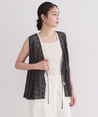 BORDERS at BALCONY エンブロイダリーレース ペプラム　トップス BORDERS at BALCONY(ボーダーズ アット バルコニー)｜ペプラムTシャツ