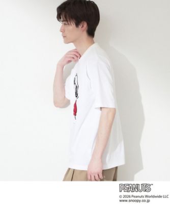 PEANUTS ／ ピーナッツ スヌーピー さがら刺繍 半袖Tシャツ