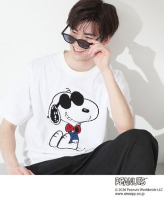 PEANUTS ／ ピーナッツ スヌーピー さがら刺繍 半袖Tシャツ