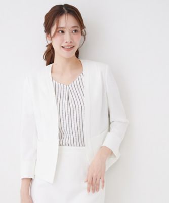 ＜COUP DE CHANCE (Women)＞【手洗い可／日本製／ＵＶケア】リネンライク　カラーレスジャケット（２００２６１８１５５）