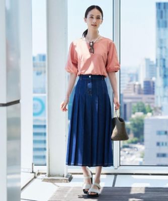 美品　VALENTINO デニム プリーツスカート ロングスカート 手洗い可】プリーツデニムスカート（2002618162） | Reflect