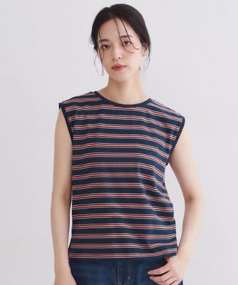 マルチボーダーアソート ノースリーブTシャツ【洗濯機OK 