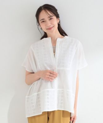 刺繍切り替え前あきブラウス（2002619294） | SHOO LA RUE