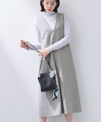 ＜INDIVI (Women)＞【洗える／ＳＥＴＵＰ可能／ＵＶケア】ウール調ジャンパードレス（２００２６２０６７０）