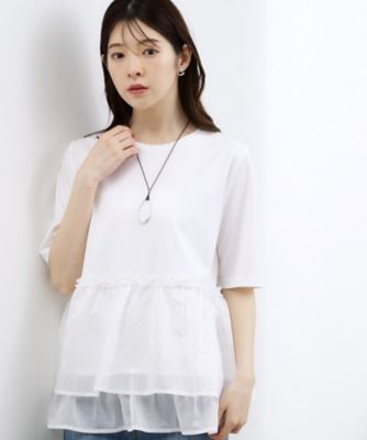enfold フリルTシャツ PEPLUM LOOSE T－SHIRT（300JS280－2171