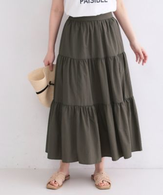アカイ　新品タグ付き　ロングスカート レザー調ストレッチAラインロングスカート【洗える】（マキシ・ロング