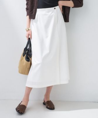 ＜INDIVI L (Women/大きいサイズ)＞【洗える／ＵＶケア】巻き風フレアスカート（２００２６２３６９８）