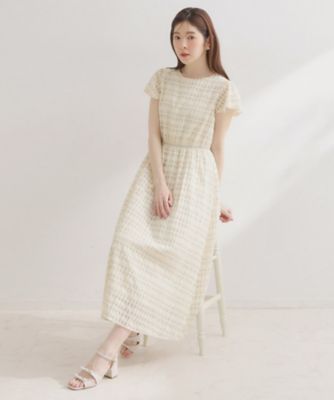 ココマークビーチドレス ロング ドレス - コットン、ブラウン、ホワイト & ブラック