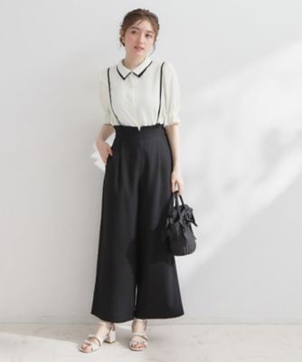 2WAY・洗える】サスペンダー付き ハイウエストパンツ
