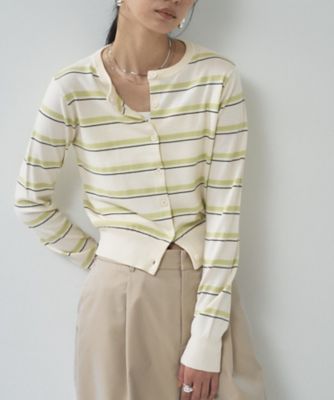 ＜GALLEST (Women)＞【一部店舗限定】クルーネックボーダーカーディガン（２００２６２４５４０）