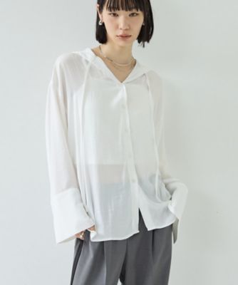 ＜GALLEST (Women)＞【一部店舗限定】シアーフードオーバーシャツ（２００２６２４５４４）