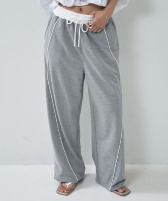 ＜GALLEST (Women)＞【一部店舗限定】パイピング裏毛ワイドパンツ（２００２６２４５５２）