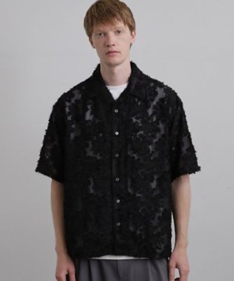 新品タグ付 HYKE シアープリーツTシャツ 26SSトレンドの商品】シアーフラワーシャツ／フラワーデザイン