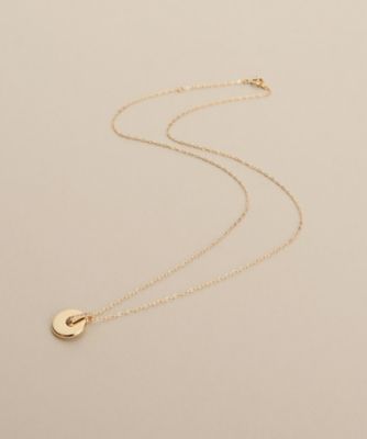 ＜COCOSHNIK (Women)＞Ｋ１０ダイヤモンド　中空コインモチーフ　ネックレス小（２００２６２４９６８）