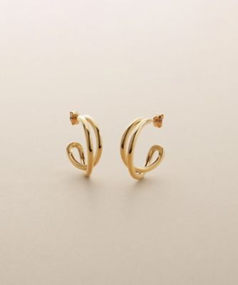 ＜COCOSHNIK (Women)＞Ｋ１０クロッシングフープ　スタッドピアス（２００２６２４９７２）