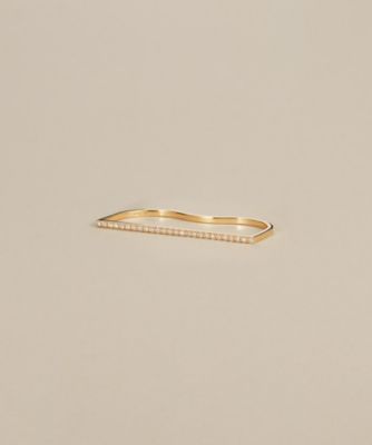 ＜COCOSHNIK (Women)＞Ｋ１０ダイヤモンド　リニアダブルフィンガー　リング（２００２６２４９７８）