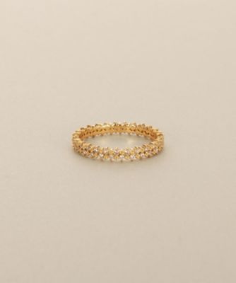 ＜COCOSHNIK (Women)＞Ｋ１８ダイヤモンド　爪留め２段　リング（２００２６２４９９１）