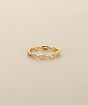 ＜COCOSHNIK (Women)＞Ｋ１８ダイヤモンド　ツイスト透かし　リング（２００２６２４９９２）