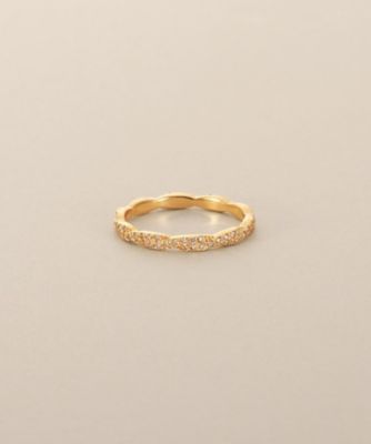 ＜COCOSHNIK (Women)＞Ｋ１８ダイヤモンド　ツイスト　リング（２００２６２４９９３）