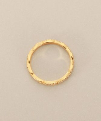 9Kゴールドツイストデザインリング ゴールド]ツイストダブルラインリング