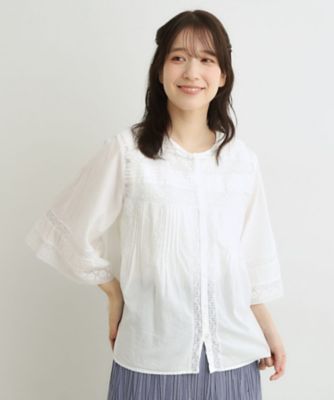 『専用』LAURA ASHLEYのブラウス&ガーゼケット2点 洗える／コットン100％】リバーレース テントスリーブブラウス
