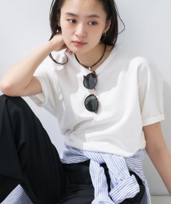 ＜INDIVI S (Women/小さいサイズ)＞【汗ジミ防止／褒められＴシャツ】上品カジュアル！ドルマンＴシャツ（２００２６２５７７２）