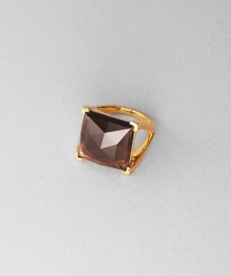 ＜COCOHNIK ONKITSCH (Women)＞シルバー　スモーキークォーツ　クッションローズカットリング　ＧＰ（２００２６２５９６２）