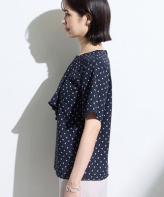 アンタイトル 幾何学柄ボウタイブラウス 44(2XL) 洗える グレー系 日本 