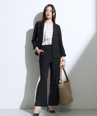 美品⭐️INDIVI V.A.I ストライプ パンツセットアップ シルク混38 新作登場！着る日傘】 ワイドストレートパンツ（2002626082