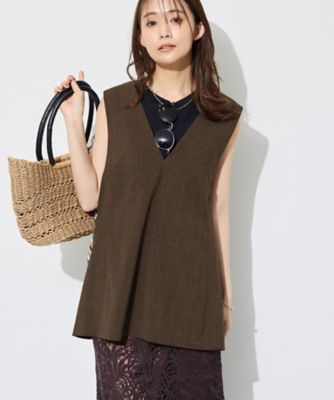 定価¥29,400 シャミー新品❗️チュニック、ベスト UVケア／接触冷感】リネン風チュニックベスト（2002626085