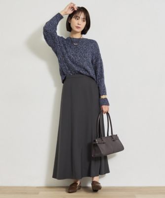 美シルエット】ジョーゼットサテンセミフレアスカート