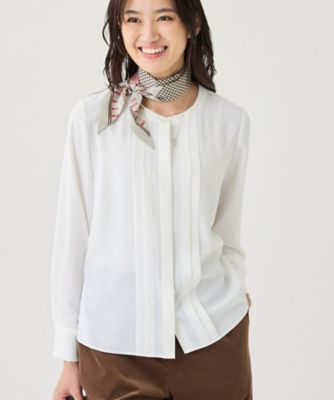 user_60506a12  セット割り① 通勤にオススメ／幾何学柄】ジョーゼットタックブラウス