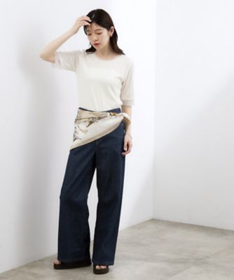 UVカット】チュールトリミング5分袖Tシャツ（2002627009