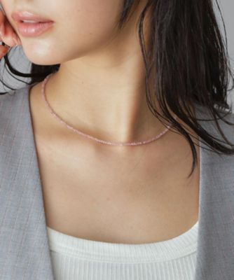 ＜DRESSTERIOR (Women)＞ローズクオーツストーンネックレス（２００２６２７１０５）