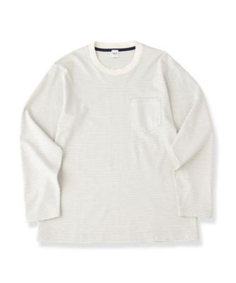 シルケット ボーダー 長袖 Tシャツ（2002627139） | TAKEO