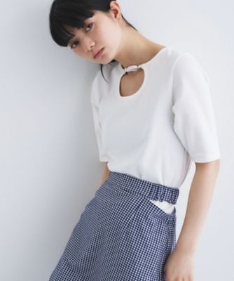 ＜CODE A (Women)＞ｒｉｂ　ｊｅｒｓｅｙ　ｐｏｉｎｔ　ｎｅｃｋ　ｔｅｅ（２００２６２７３７１）