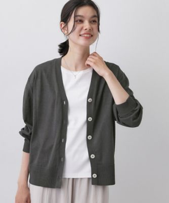 マシンウォッシャブル】Vネックシアーカーディガン