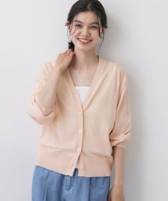 マシンウォッシャブル】Vネックシアーカーディガン