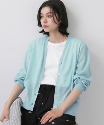 マシンウォッシャブル】Vネックシアーカーディガン