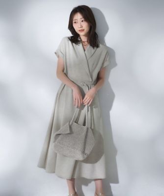 【美品✨】定価30,000円❤️アンタイトル✨サイズ2（M）洗えるワンピース 接触冷感／UVカット／イージーケア】テーラードカラーワンピース