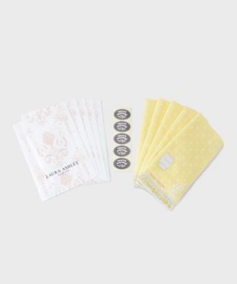 ＜LAURA ASHLEY＞【ＷＥＢ限定／お配りギフトにおすすめ！／ラッピング資材付き】ミモザドットタオルハンカチ　黄　５枚セット（２００２６２７５４９）