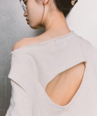 back open half－sleeve sweat