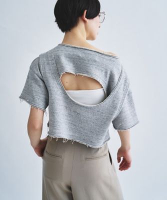 back open half－sleeve sweat