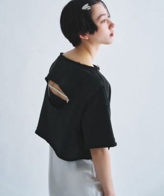 back open half－sleeve sweat