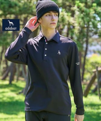 ADABAT NAVY】サーモプリント長袖ポロ