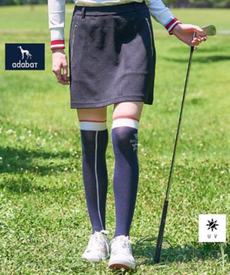 ADABAT NAVY】UVケア フルールドリスジャカードスカート