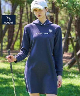 ADABAT NAVY】長袖フーディワンピース