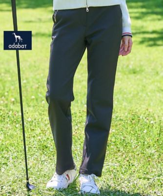 【即日発送】adabat レディース ゴルフパンツ ブラック ジョガーパンツ ADABAT NAVY】ダウンファブリックロングパンツ