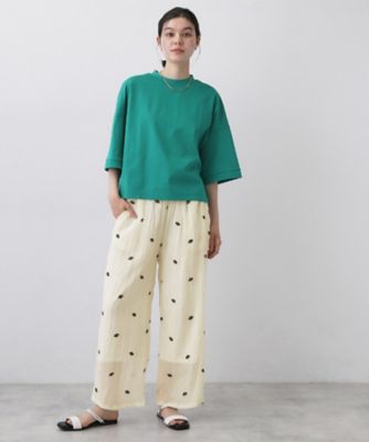 小花刺繍 シアー楊柳パンツ（2002636661） | Dessin (Women