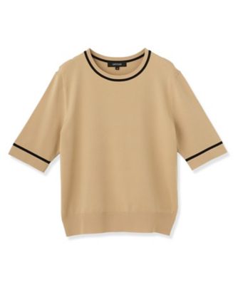 アンサンブル可／上品な清涼感】コンパクト5分袖ニット